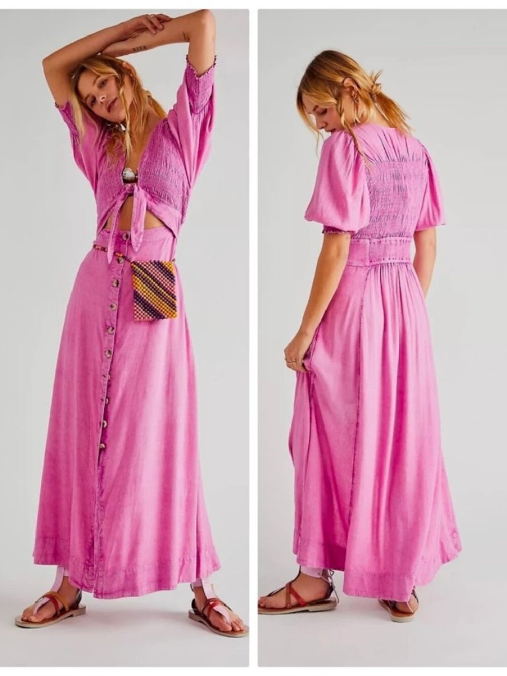 Free People String Of Hearts Maxi Dress In Pink Size M